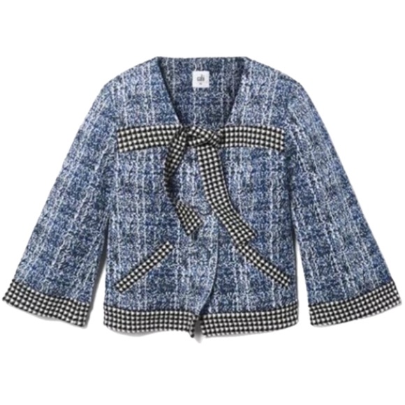 CAbi 21 Club Blue Black Tweed Jacket Blazer - Picture 10 of 10